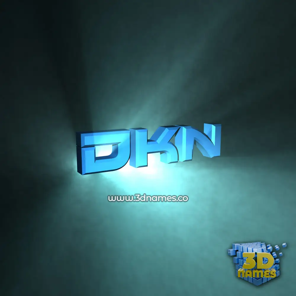 dkn in Light Shine style - 3D name wallpaper