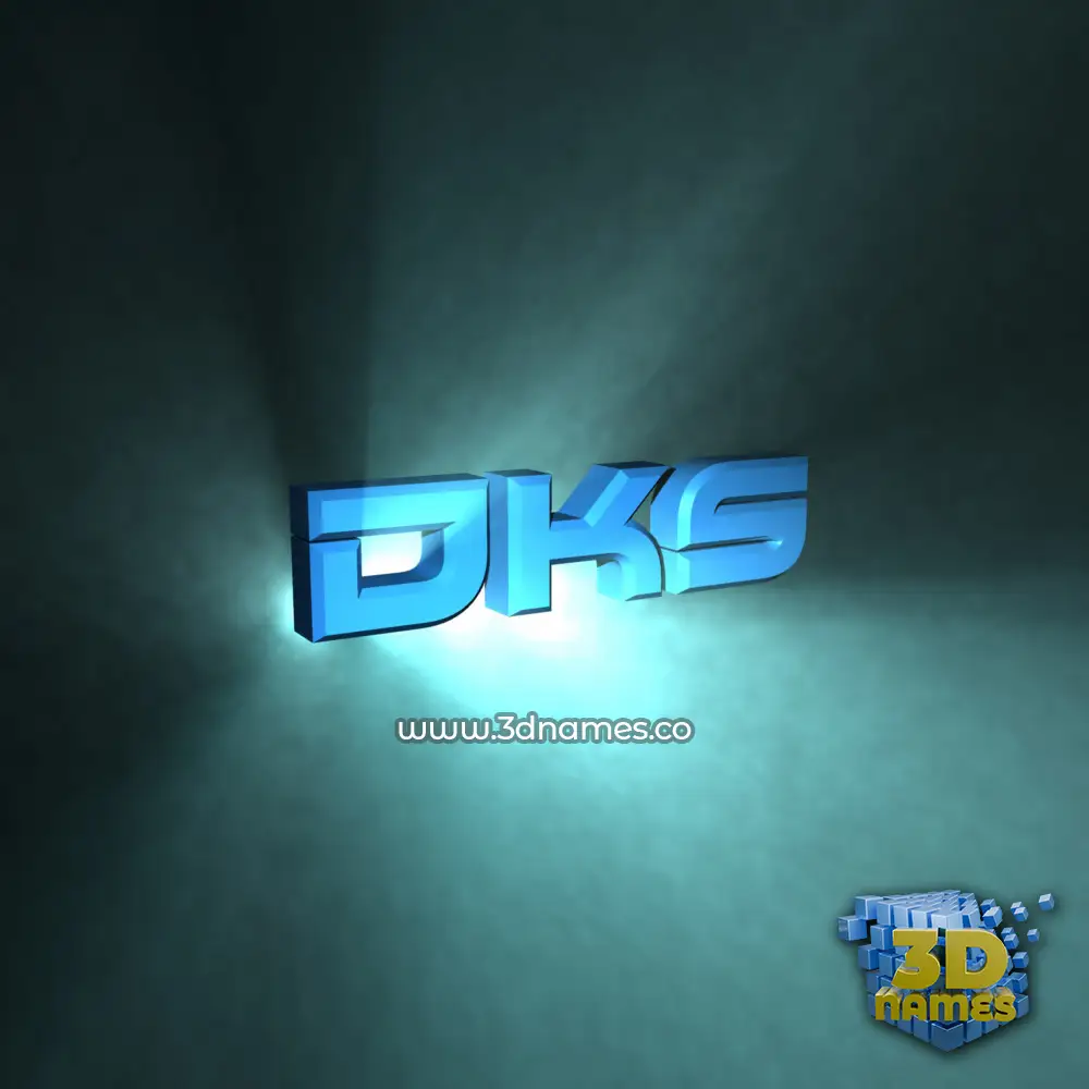 dks in Light Shine style - 3D name wallpaper