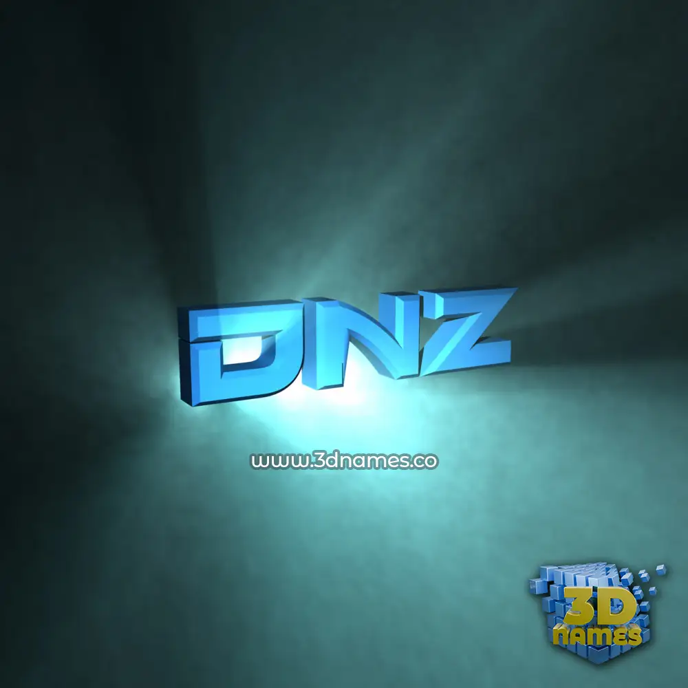 dnz in Light Shine style - 3D name wallpaper