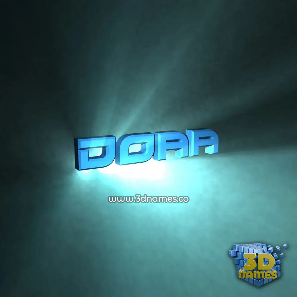 doaa in Light Shine style - 3D name wallpaper