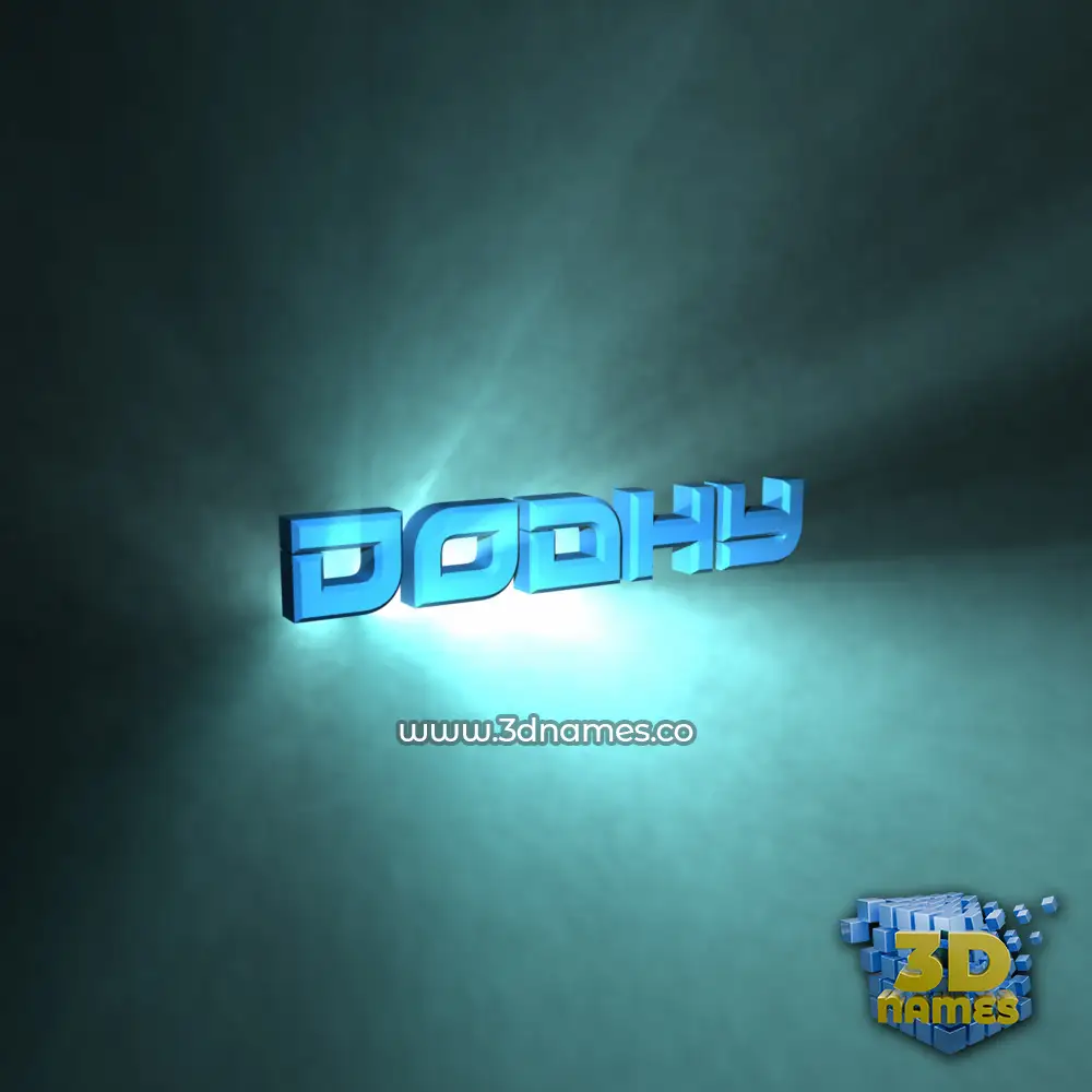 dodhy in Light Shine style - 3D name wallpaper