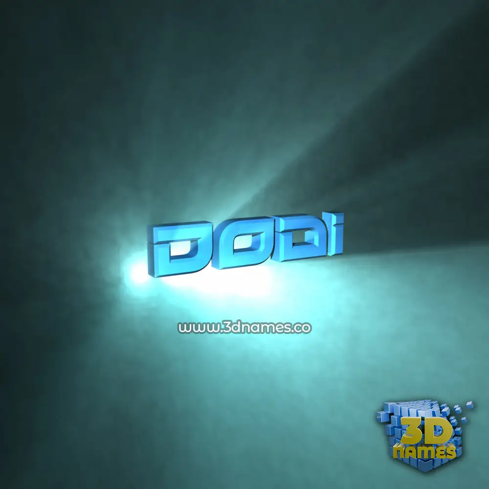 dodi in Light Shine style - 3D name wallpaper