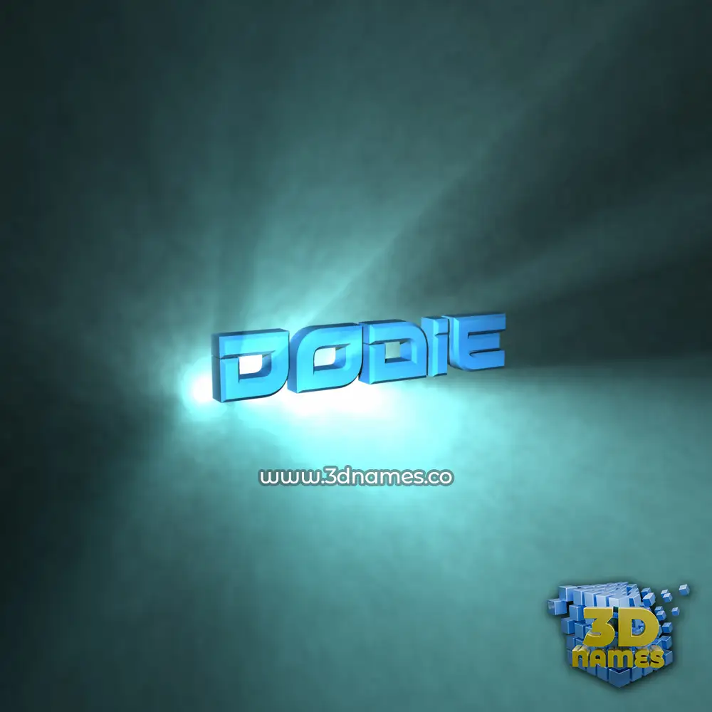 dodie in Light Shine style - 3D name wallpaper