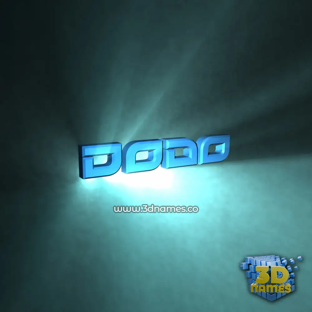 dodo in Light Shine style - 3D name wallpaper