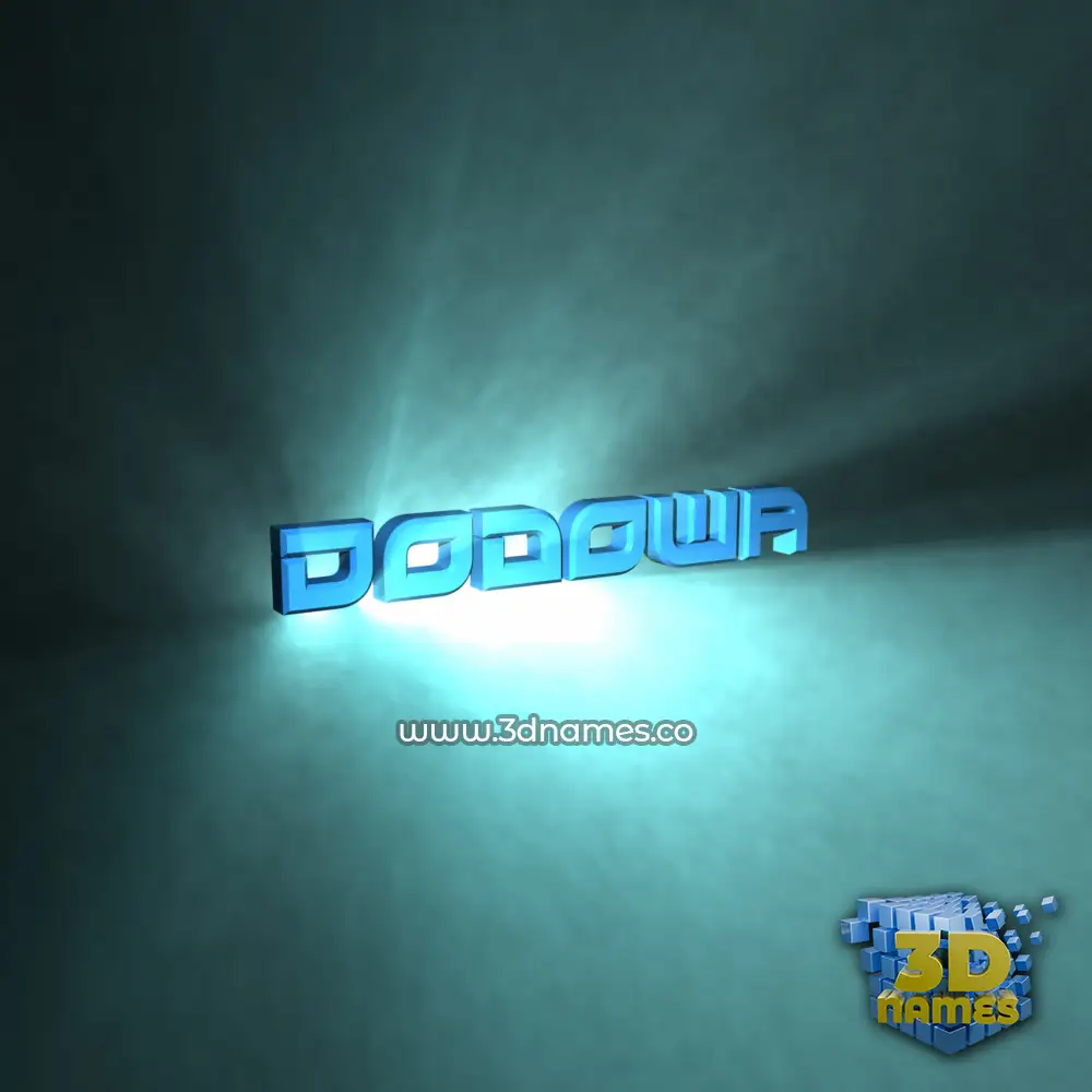 dodowa in Light Shine style - 3D name wallpaper