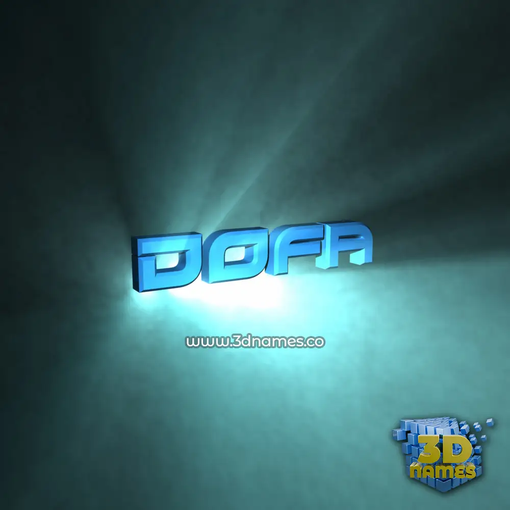 dofa in Light Shine style - 3D name wallpaper