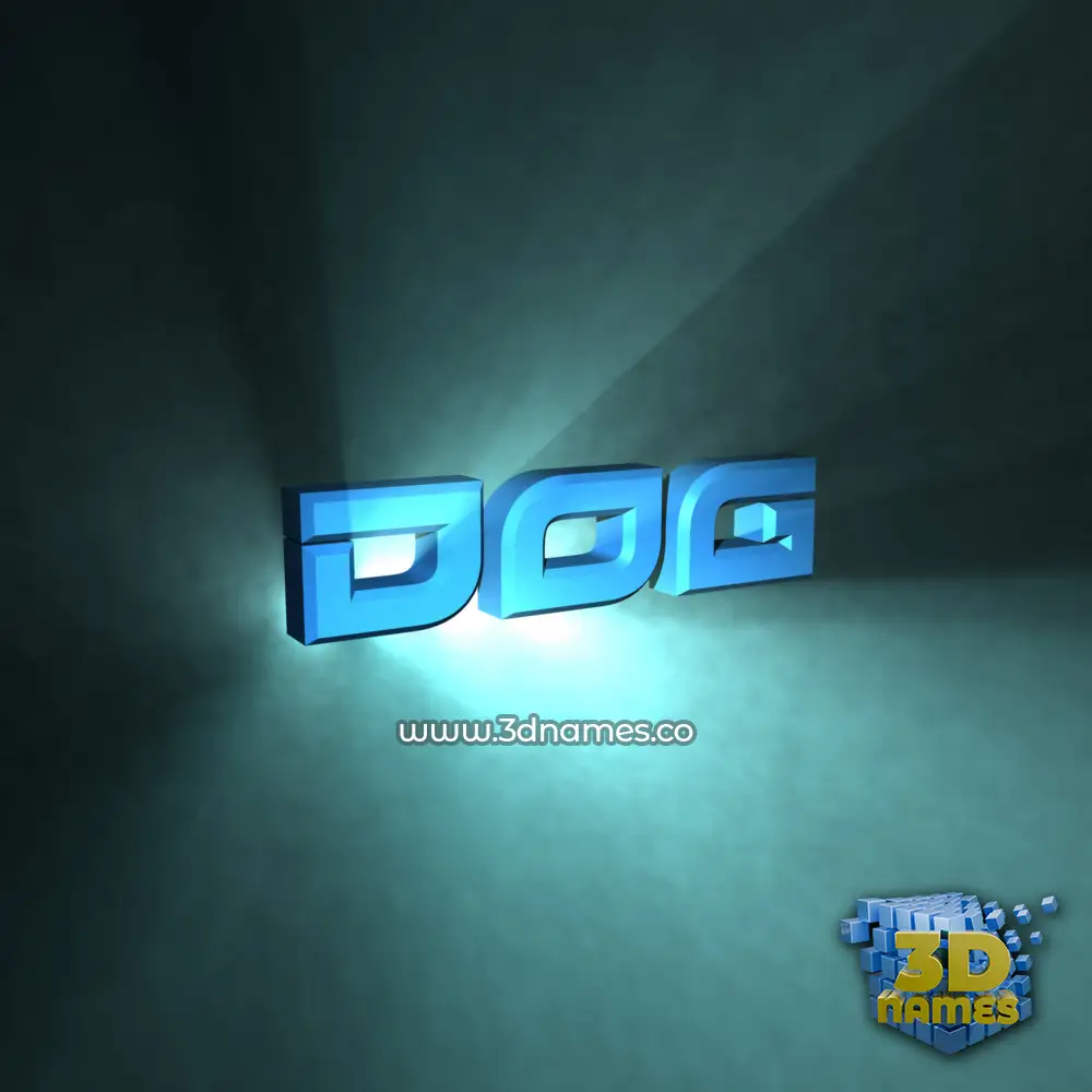 dog in Light Shine style - 3D name wallpaper