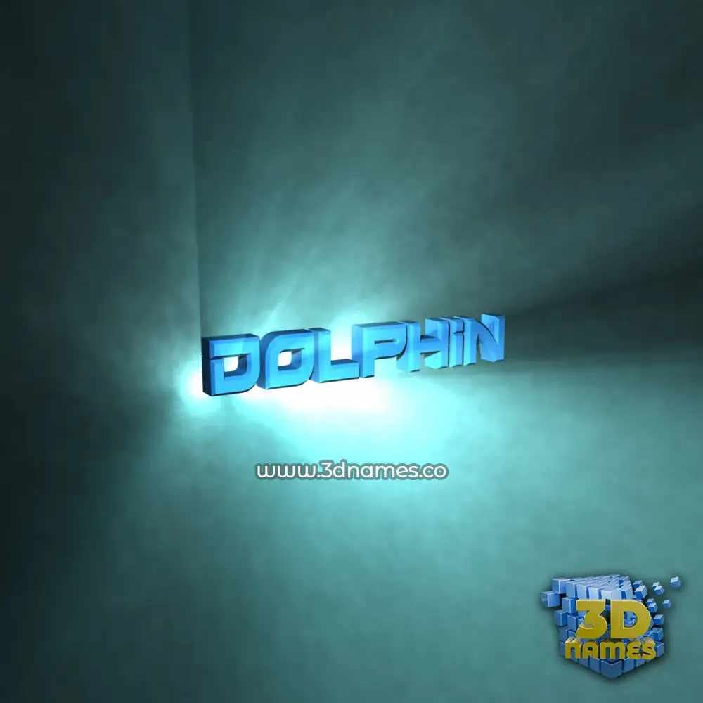dolphin in Light Shine style - 3D name wallpaper