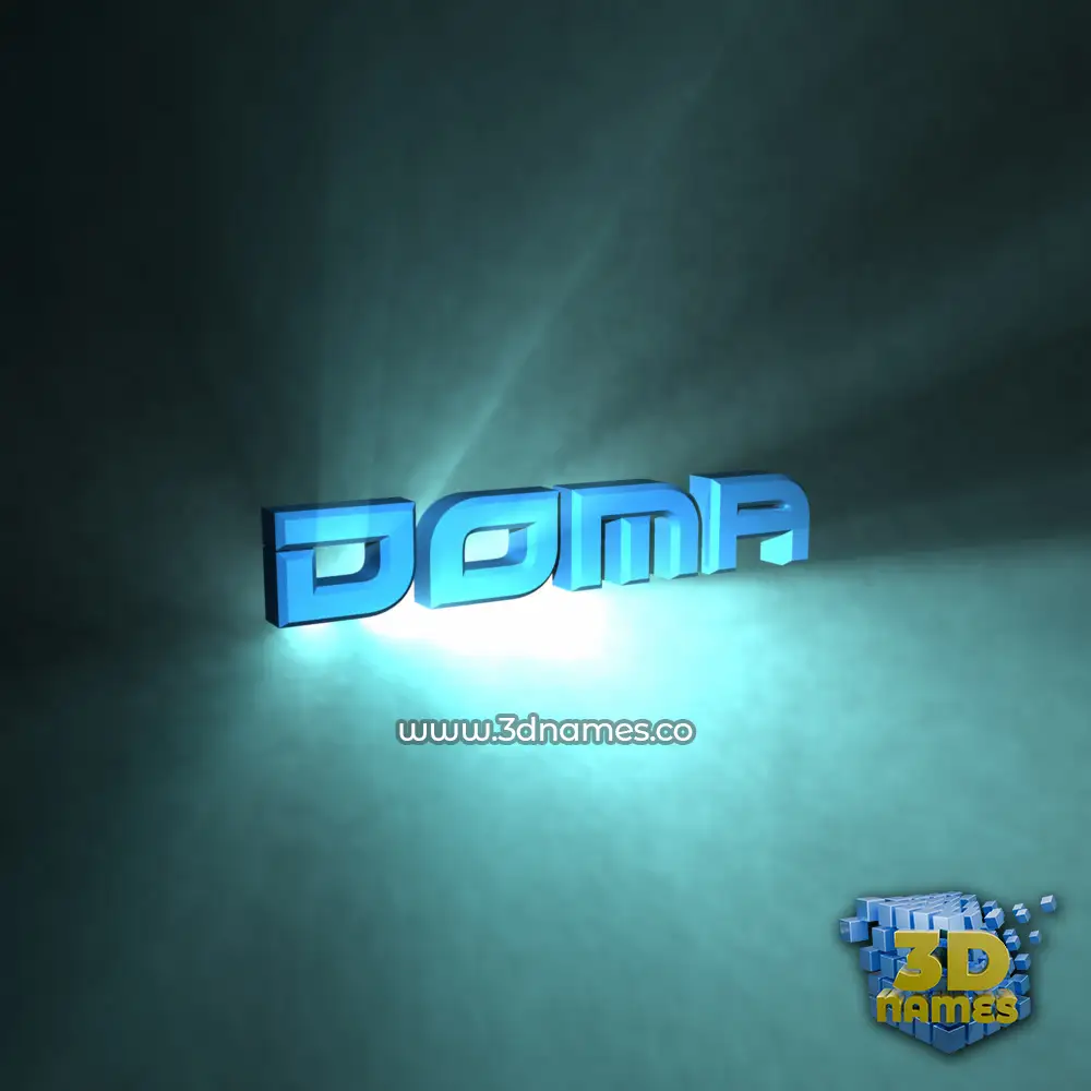 doma in Light Shine style - 3D name wallpaper
