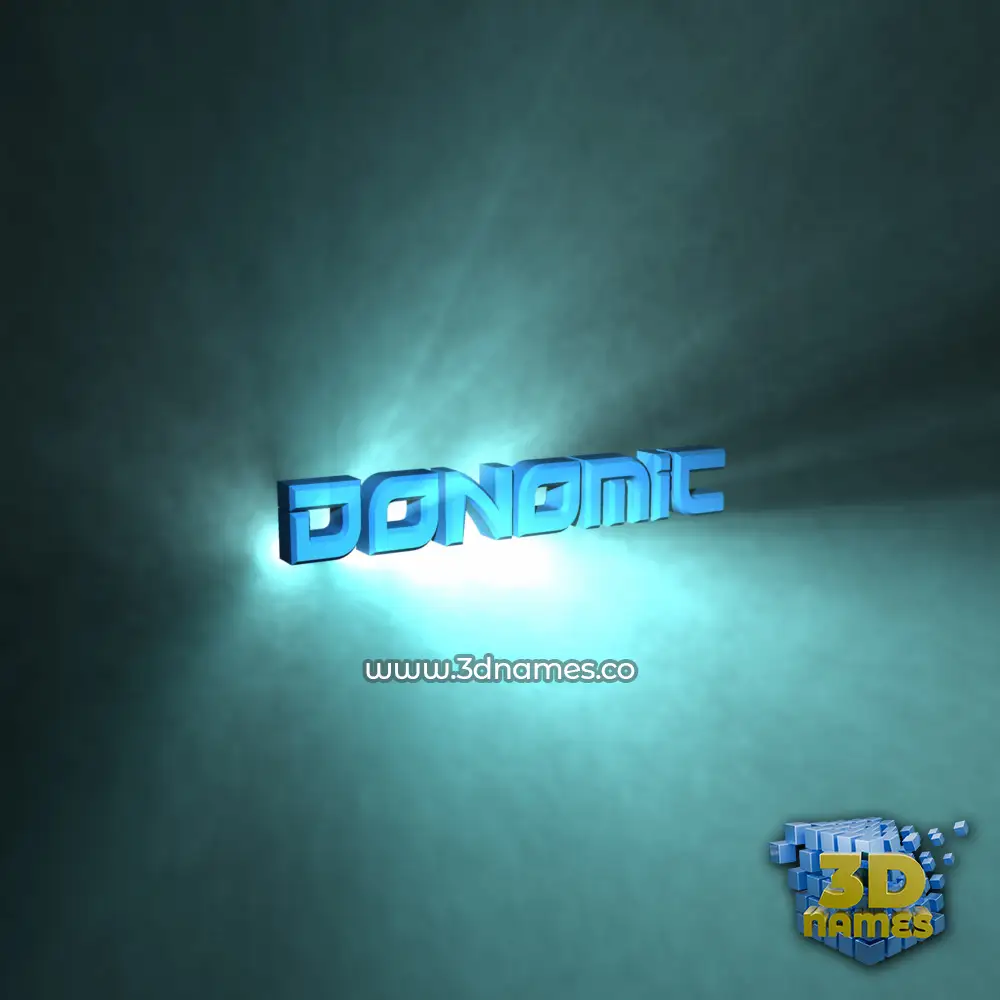 donomic in Light Shine style - 3D name wallpaper