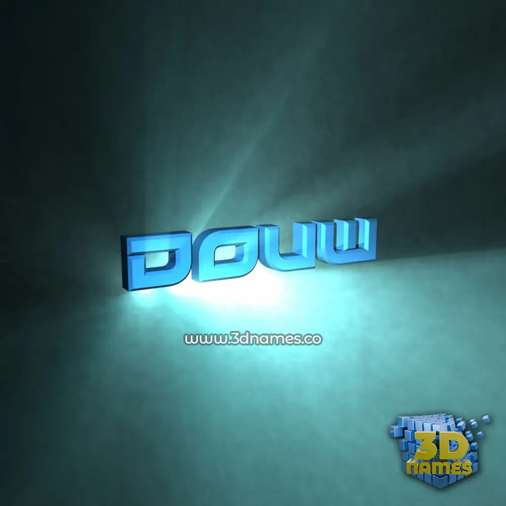 douw in Light Shine style - 3D name wallpaper