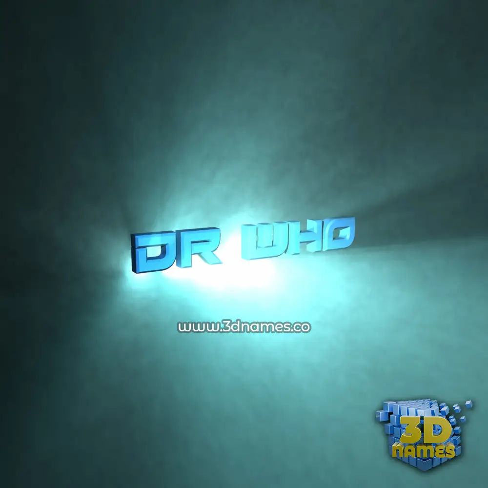 dr who in Light Shine style - 3D name wallpaper