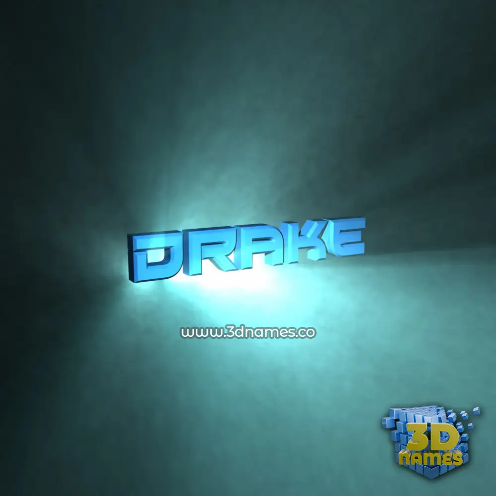 drake in Light Shine style - 3D name wallpaper