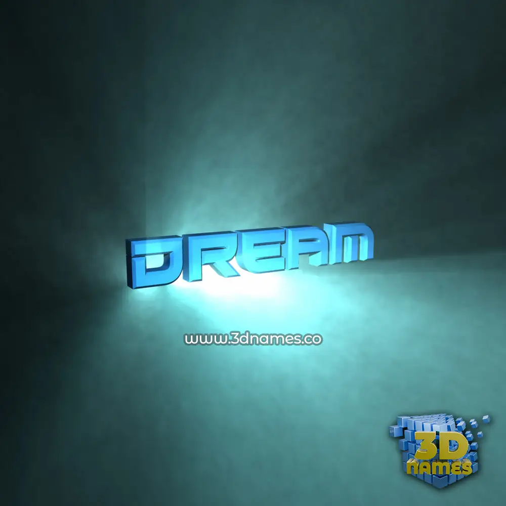 dream in Light Shine style - 3D name wallpaper