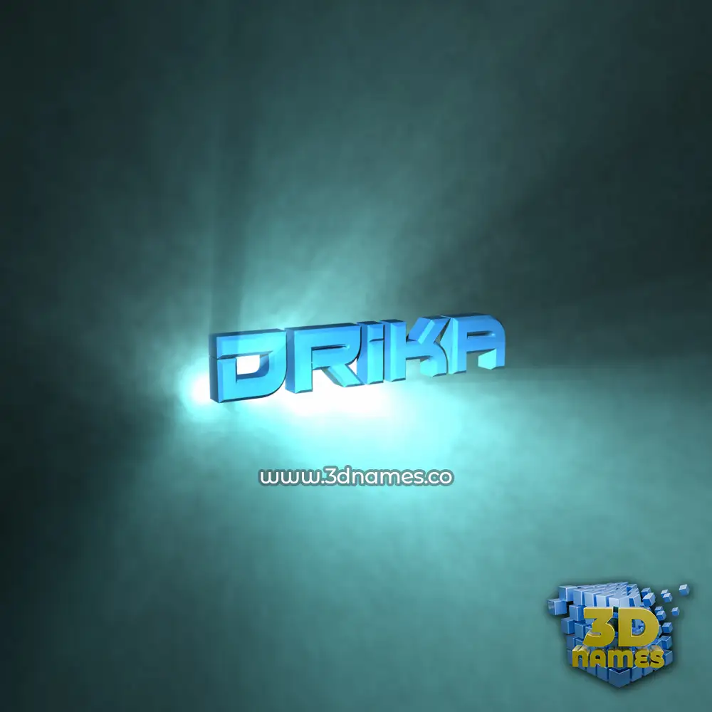 drika in Light Shine style - 3D name wallpaper