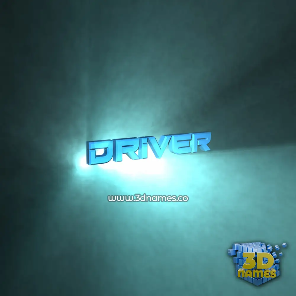 driver in Light Shine style - 3D name wallpaper