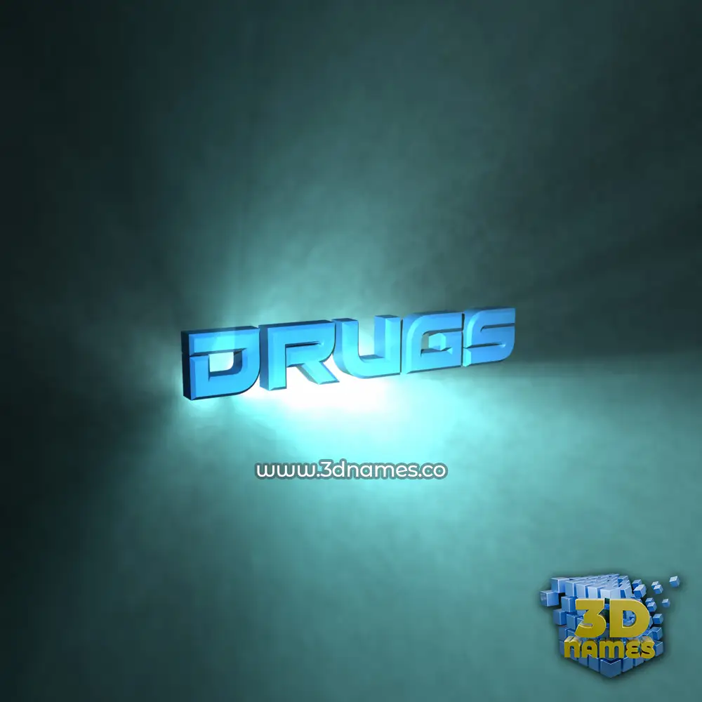 drugs in Light Shine style - 3D name wallpaper