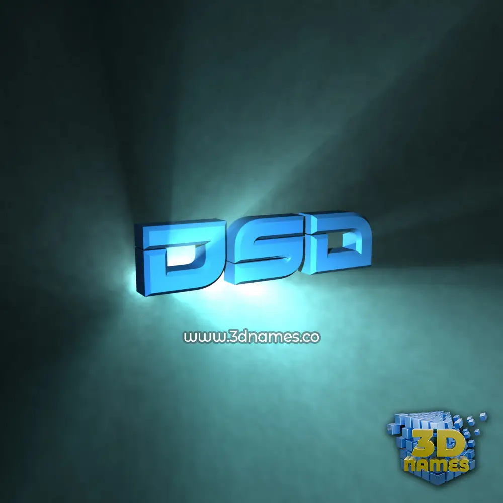 dsd in Light Shine style - 3D name wallpaper