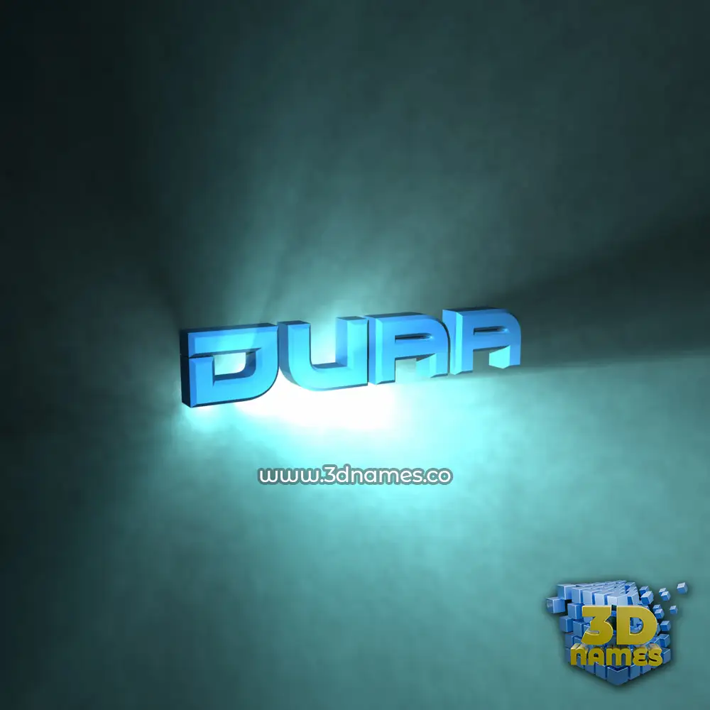 duaa in Light Shine style - 3D name wallpaper