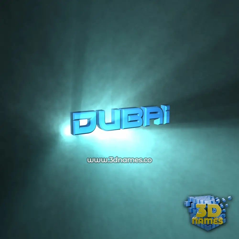 dubai in Light Shine style - 3D name wallpaper