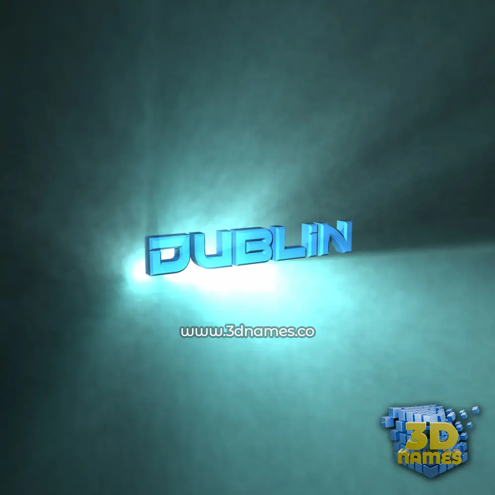 dublin in Light Shine style - 3D name wallpaper