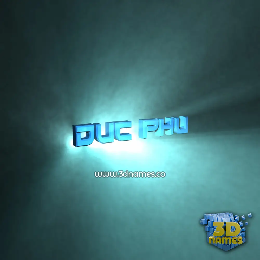 duc phu in Light Shine style - 3D name wallpaper