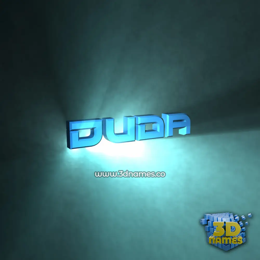 duda in Light Shine style - 3D name wallpaper