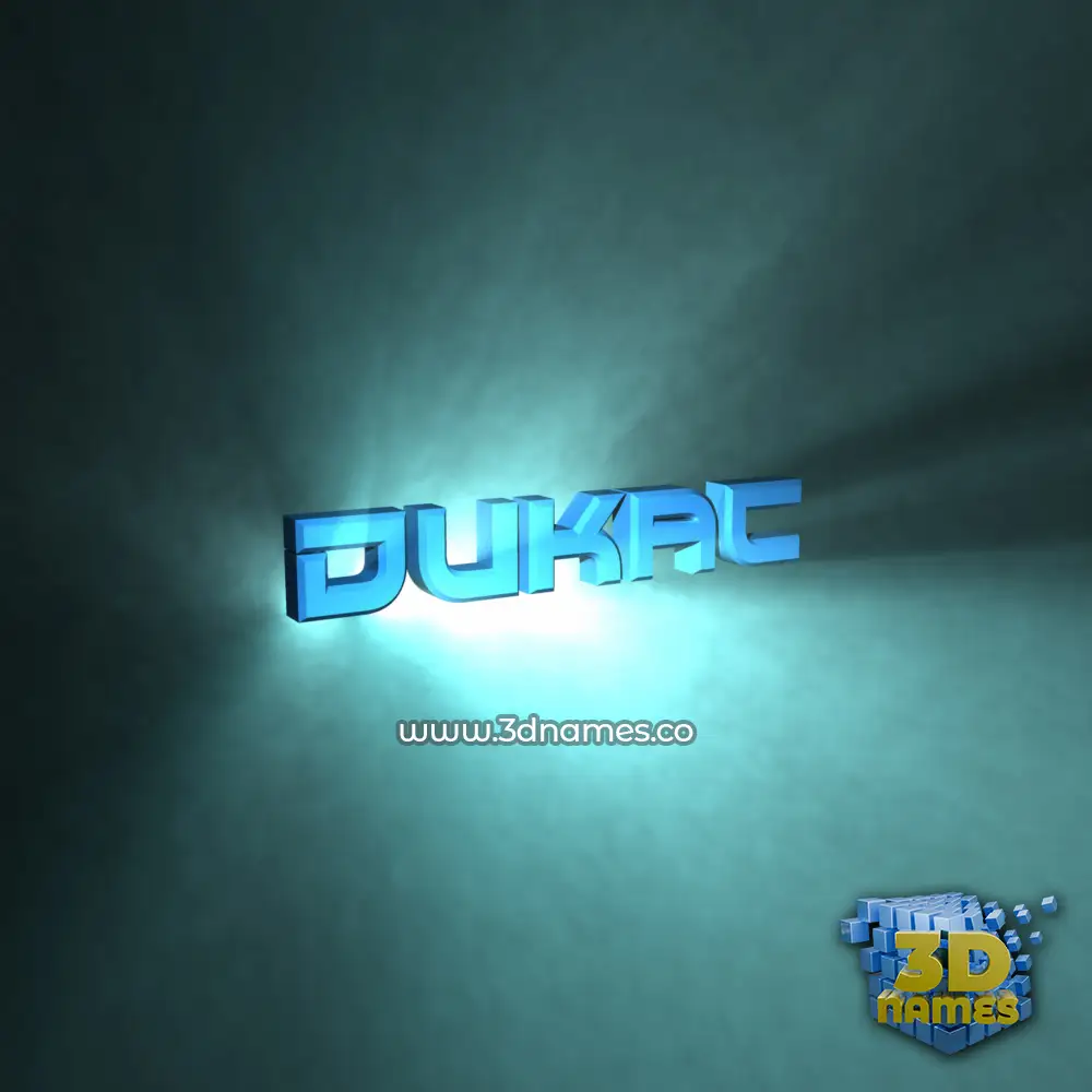 dukac in Light Shine style - 3D name wallpaper