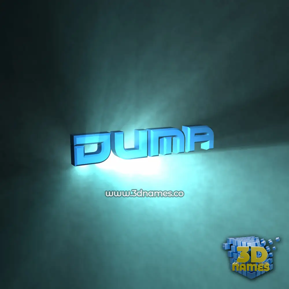duma in Light Shine style - 3D name wallpaper