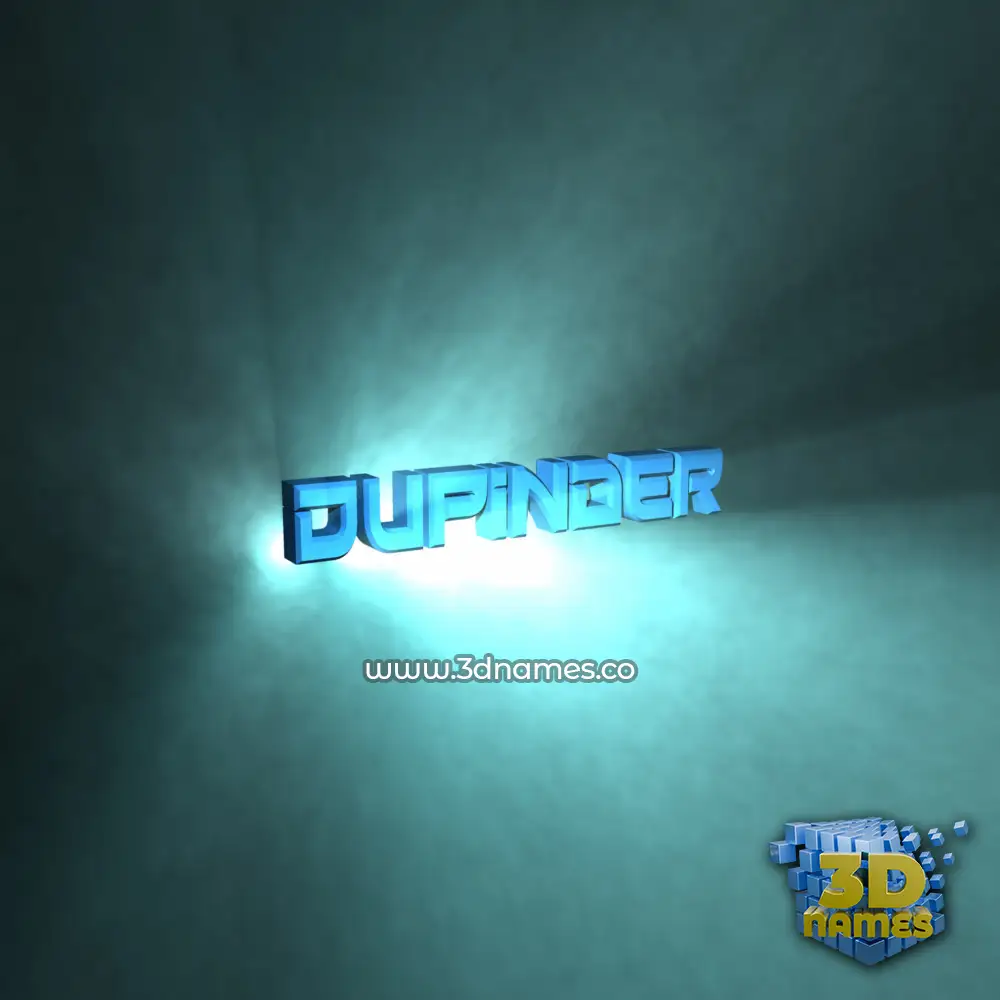 dupinder in Light Shine style - 3D name wallpaper