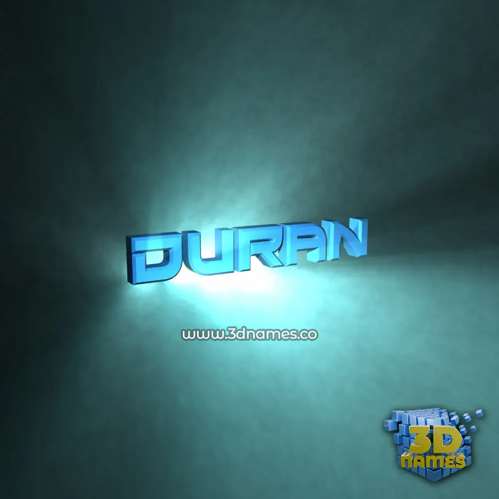 duran in Light Shine style - 3D name wallpaper