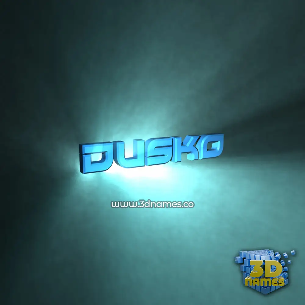 dusko in Light Shine style - 3D name wallpaper