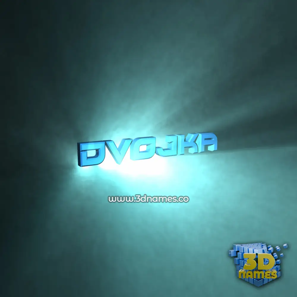 dvojka in Light Shine style - 3D name wallpaper
