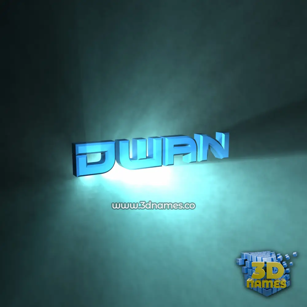 dwan in Light Shine style - 3D name wallpaper