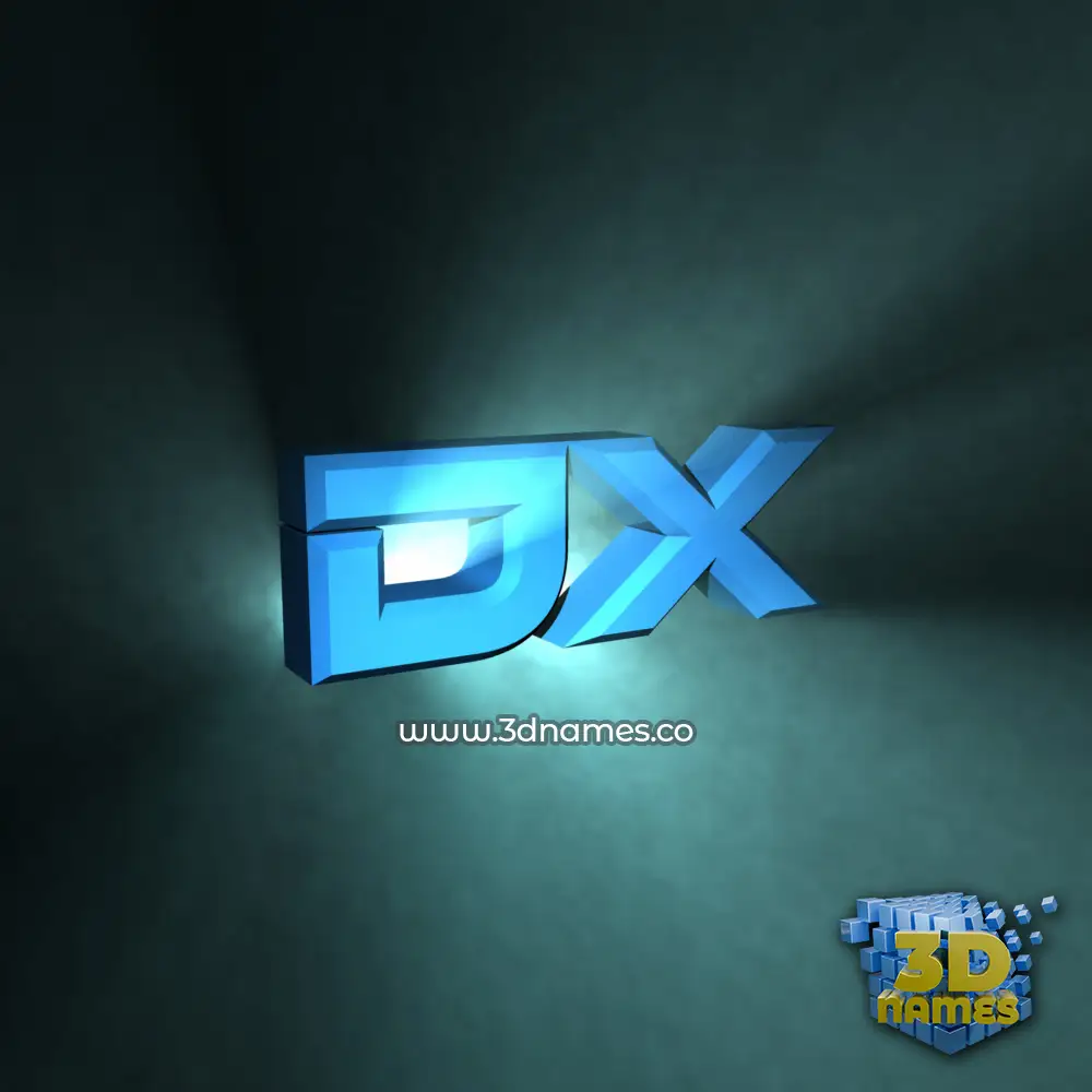dx in Light Shine style - 3D name wallpaper