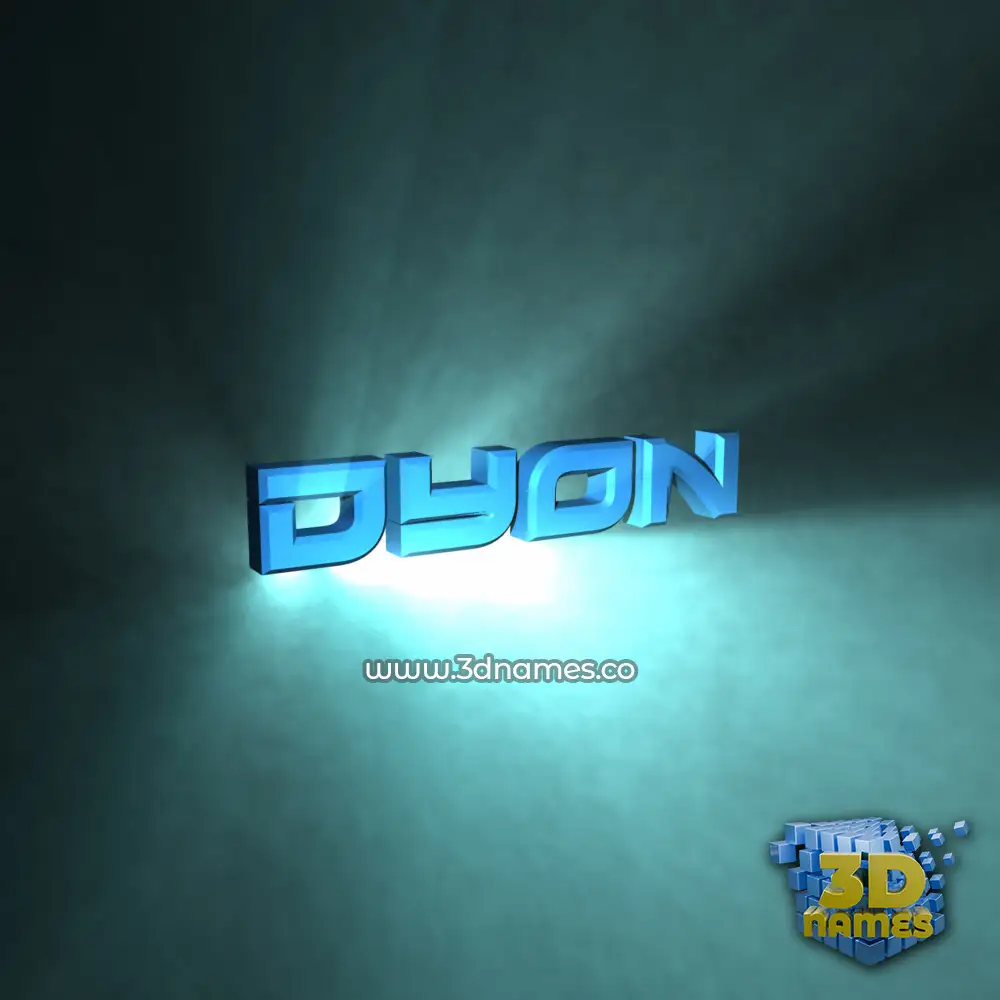 dyon in Light Shine style - 3D name wallpaper