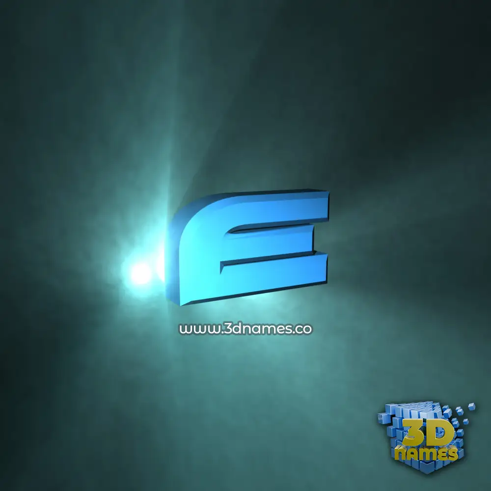 e in Light Shine style - 3D name wallpaper