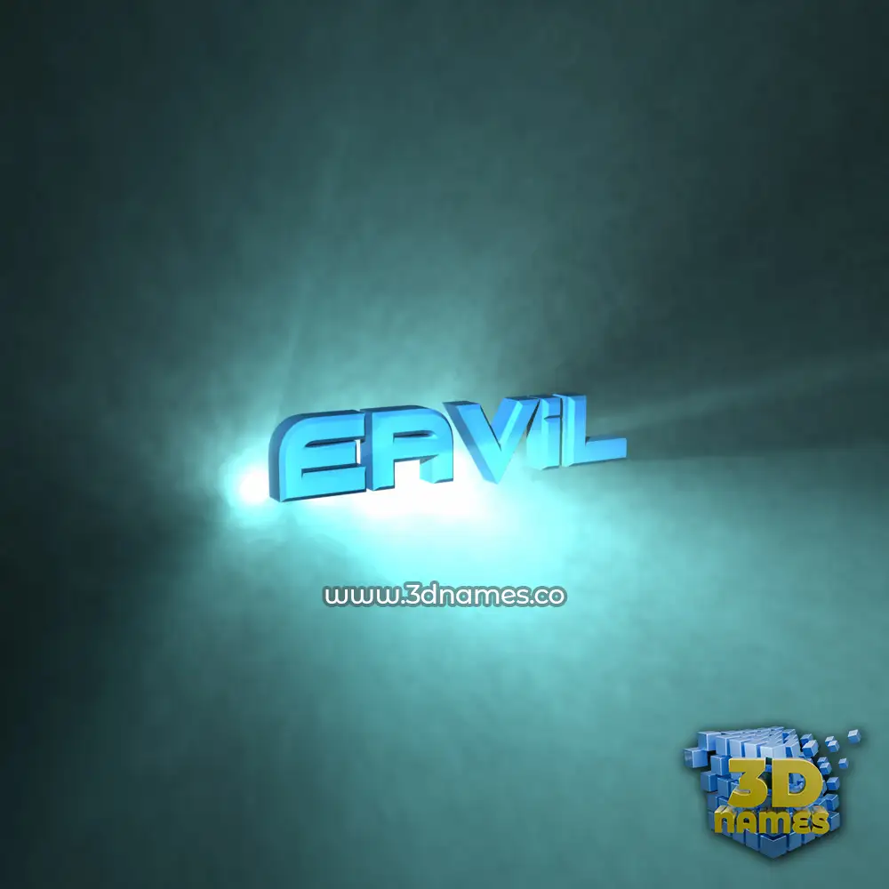 eavil in Light Shine style - 3D name wallpaper