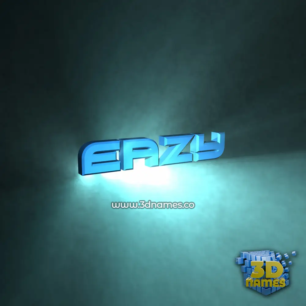 eazy in Light Shine style - 3D name wallpaper