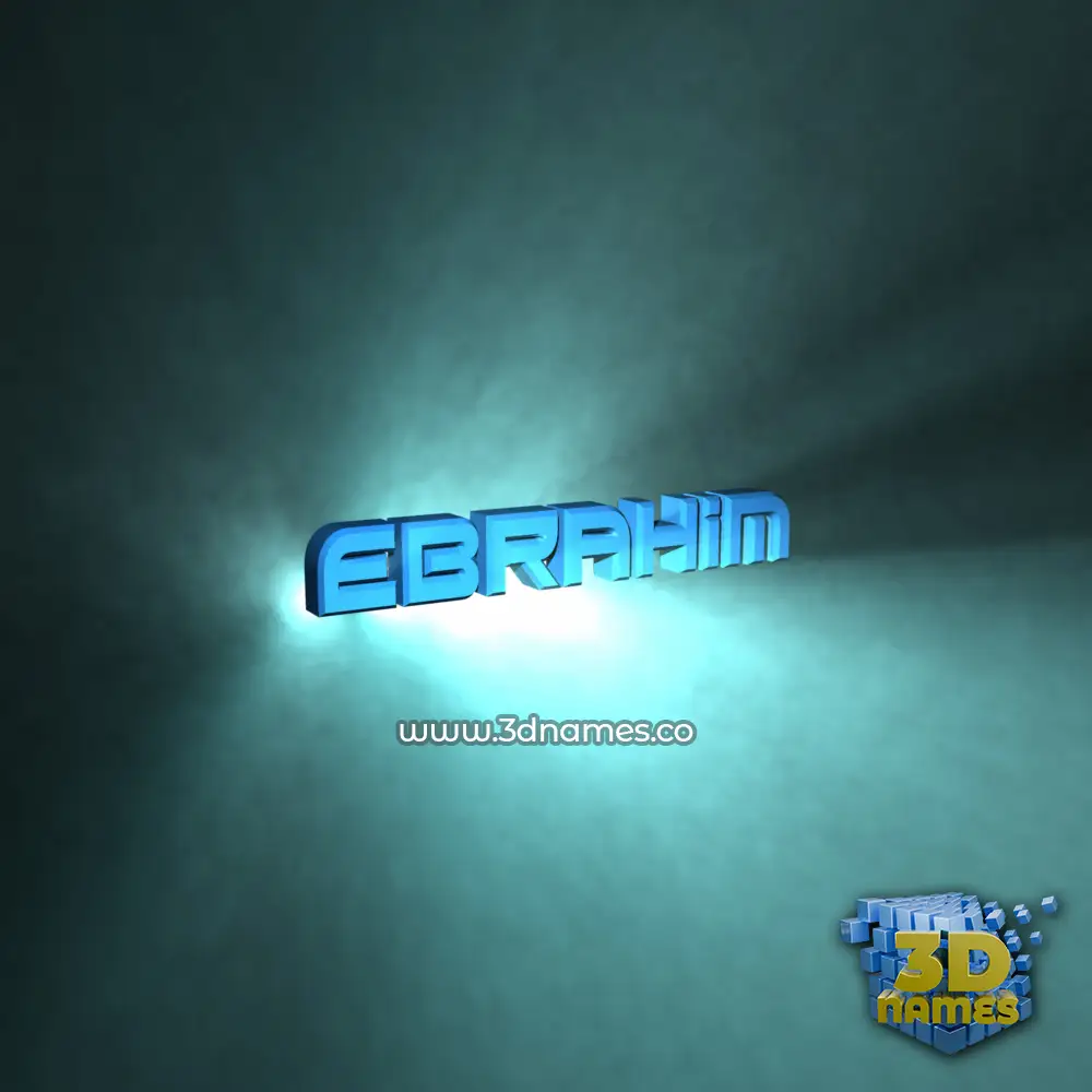 ebrahim in Light Shine style - 3D name wallpaper