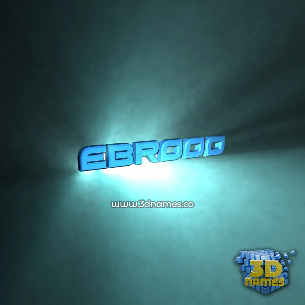 ebrooo in Light Shine style - 3D name wallpaper