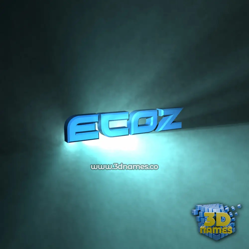 ecoz in Light Shine style - 3D name wallpaper