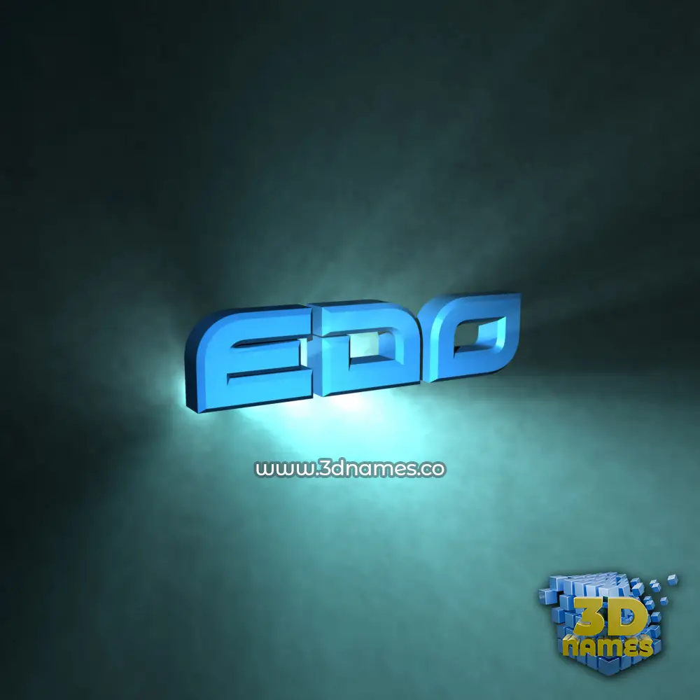 edo in Light Shine style - 3D name wallpaper