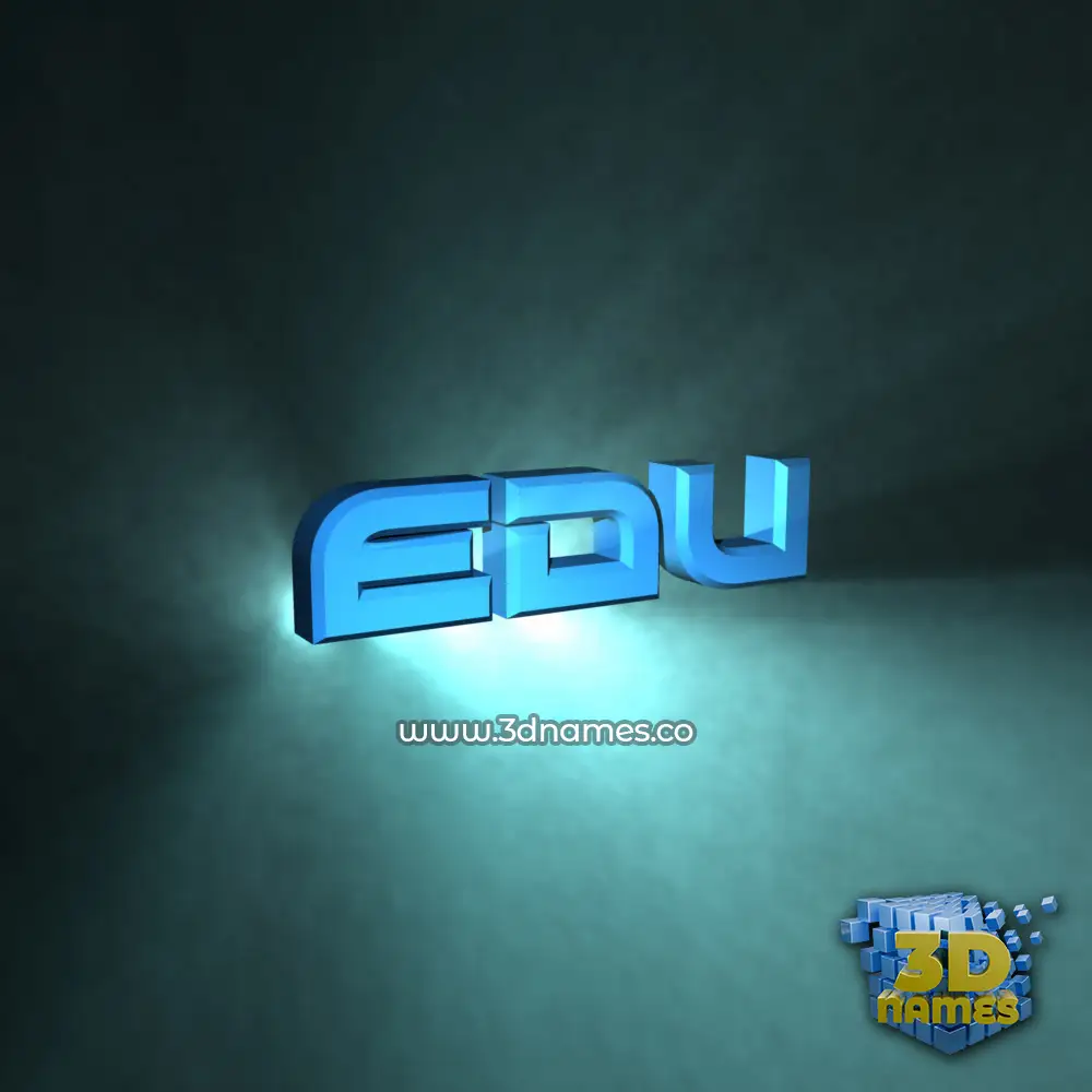 edu in Light Shine style - 3D name wallpaper