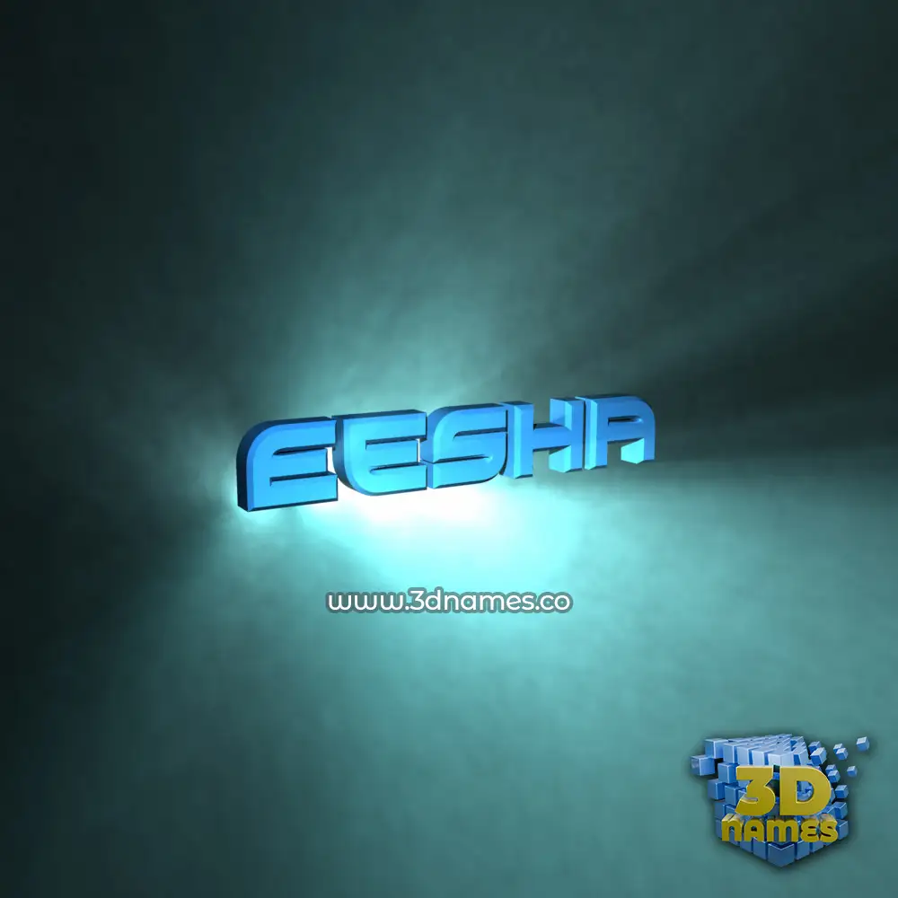 eesha in Light Shine style - 3D name wallpaper