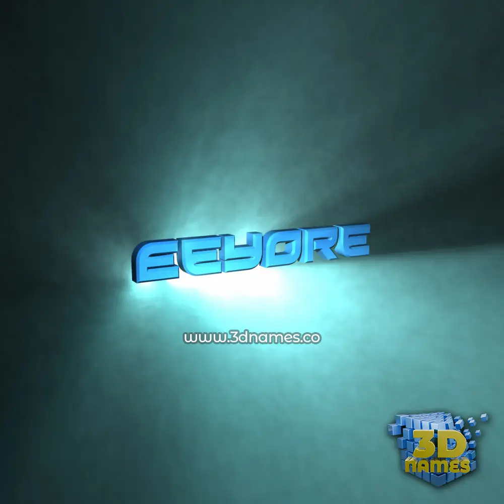 eeyore in Light Shine style - 3D name wallpaper