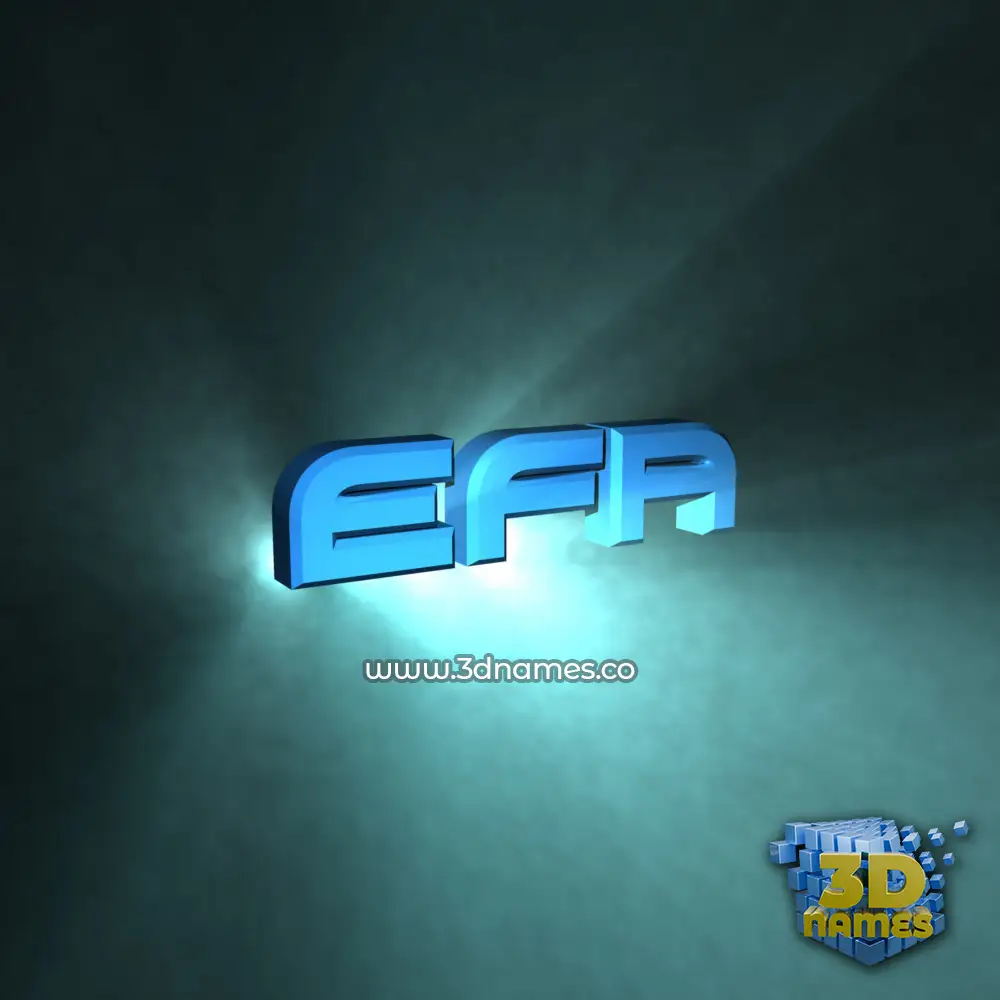 efa in Light Shine style - 3D name wallpaper