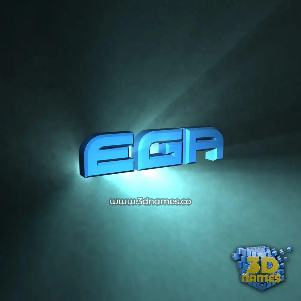 ega in Light Shine style - 3D name wallpaper