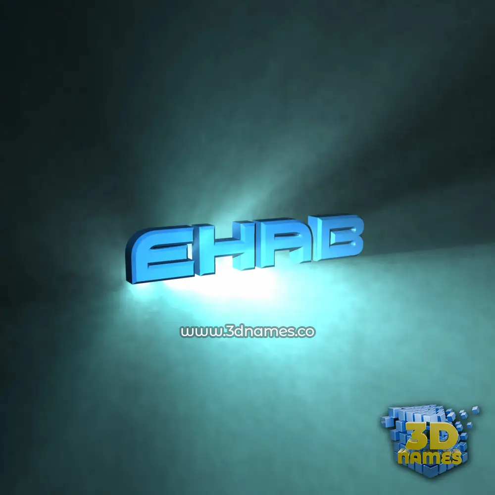 ehab in Light Shine style - 3D name wallpaper