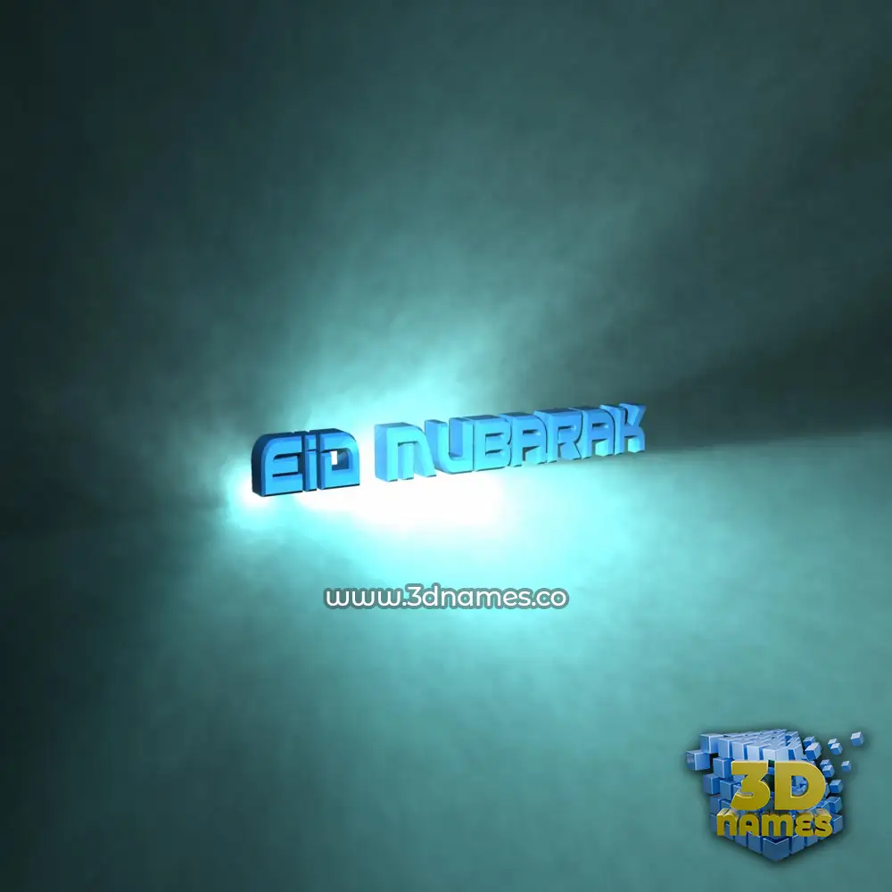 eid mubarak in Light Shine style - 3D name wallpaper